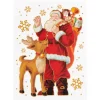 Sticker électrostatique Père Noël et renne-Gifi Clearance
