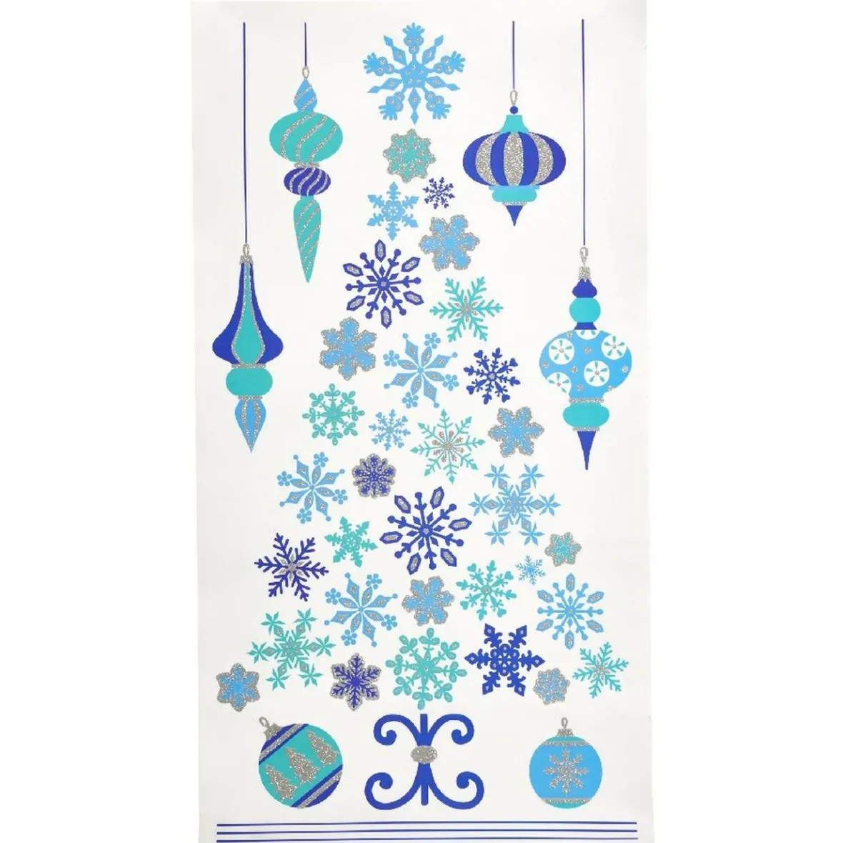Sticker électrostatique sapin avec flocons et ornements-Gifi Discount