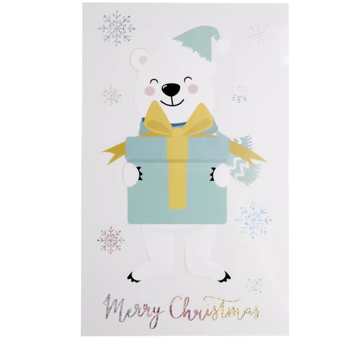 Sticker repositionnable motif ours de noël-Gifi