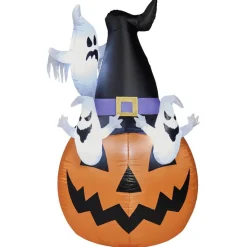 Structure gonflable Citrouille Fantôme Halloween H158 cm-Gifi Best