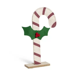 Sucre d'orge avec houx en feutrine à poser H30cm-Gifi Hot