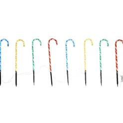 Sucre d'orge lumineux solaire à rayures x 8-Gifi New