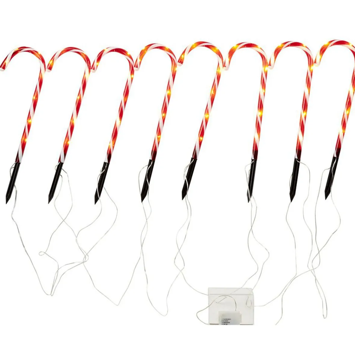 Sucre d'orge lumineux x8 H47 cm-Gifi Best