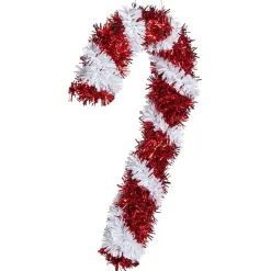 Sucre d'orge rouge et blanc à suspendre H.16 cm-Gifi Discount