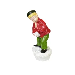 Sujet de Noël enfant habits vert et rouge avec béret en résine-Gifi Best