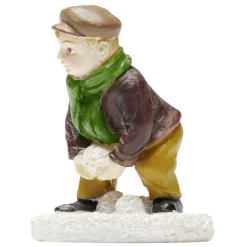 Sujet de Noël enfant qui ramasse la neige résine-Gifi Hot