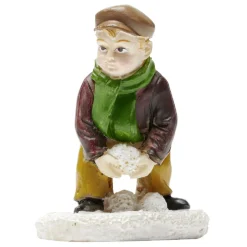 Sujet de Noël enfant qui ramasse la neige résine-Gifi Hot