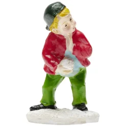 Sujet de Noël enfant qui ramasse la neige résine-Gifi Online