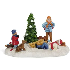 Sujet de Noël personnage autour du sapin en résine-Gifi Outlet