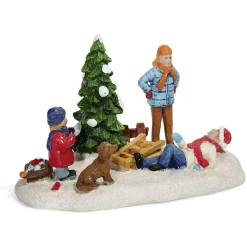 Sujet de Noël personnage autour du sapin en résine-Gifi Outlet