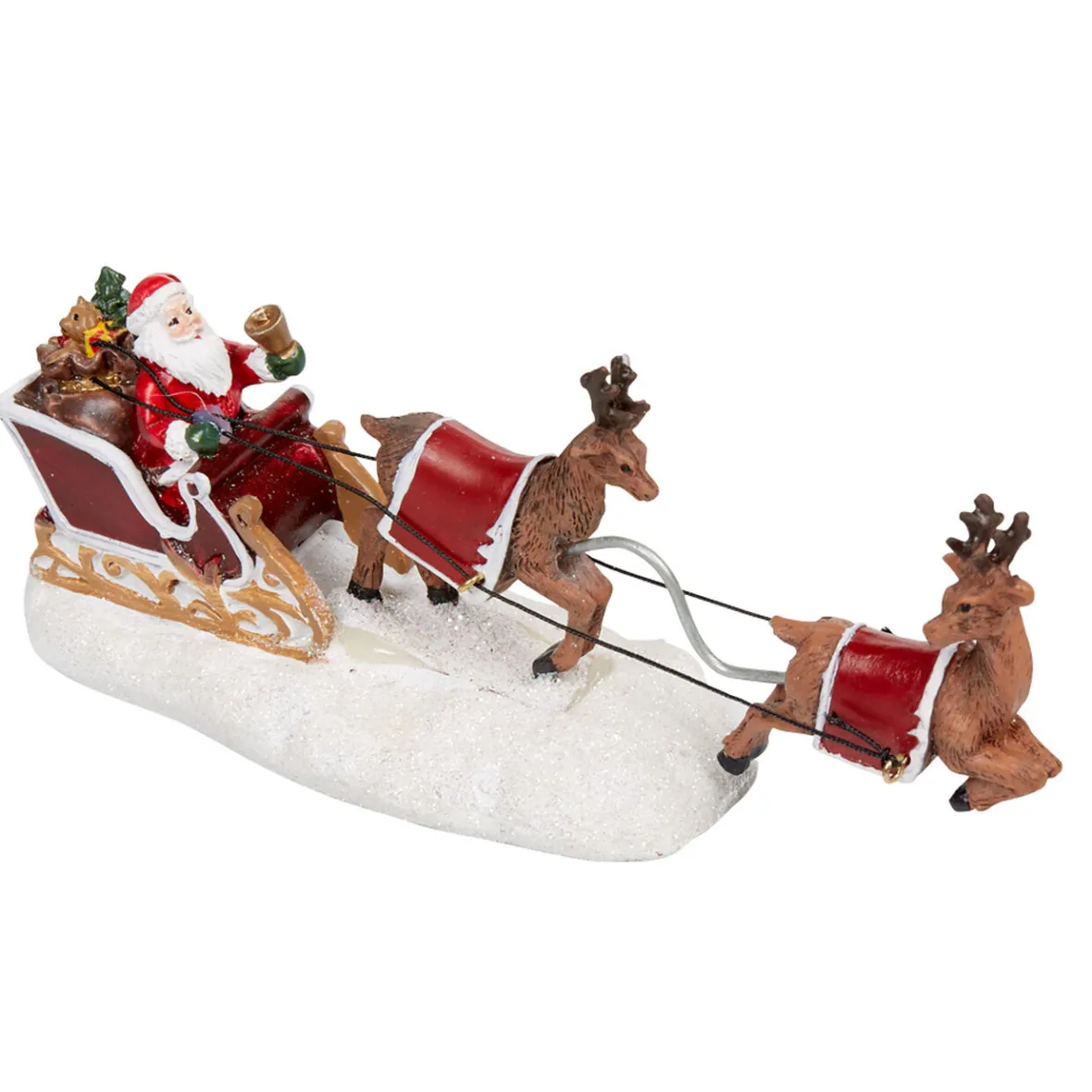 Sujet Père Noël sur son traineau avec rennes-Gifi