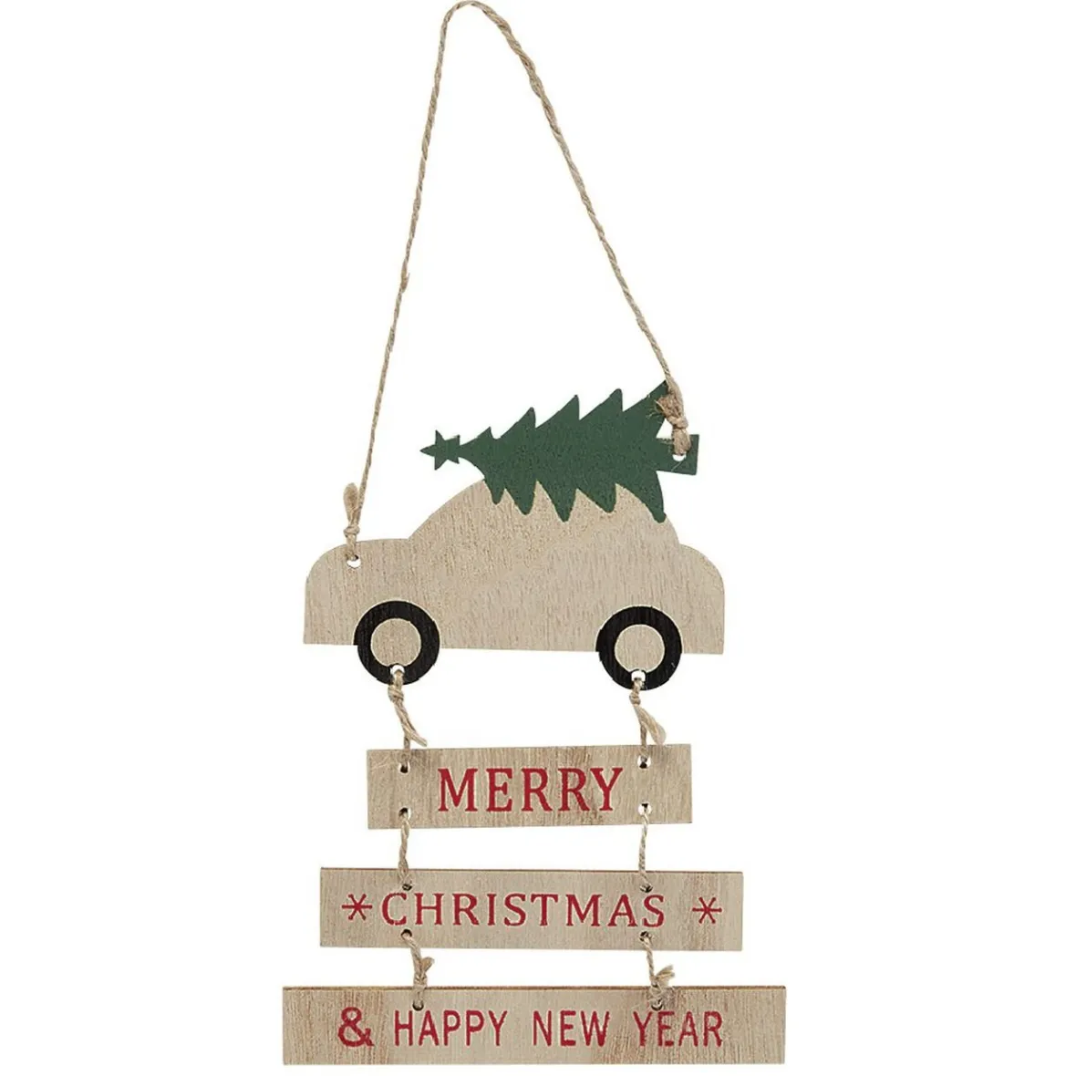 Supension Pancarte de Noël message Merry Christmas et Happy New Year-Gifi