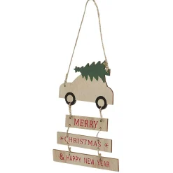 Supension Pancarte de Noël message Merry Christmas et Happy New Year-Gifi