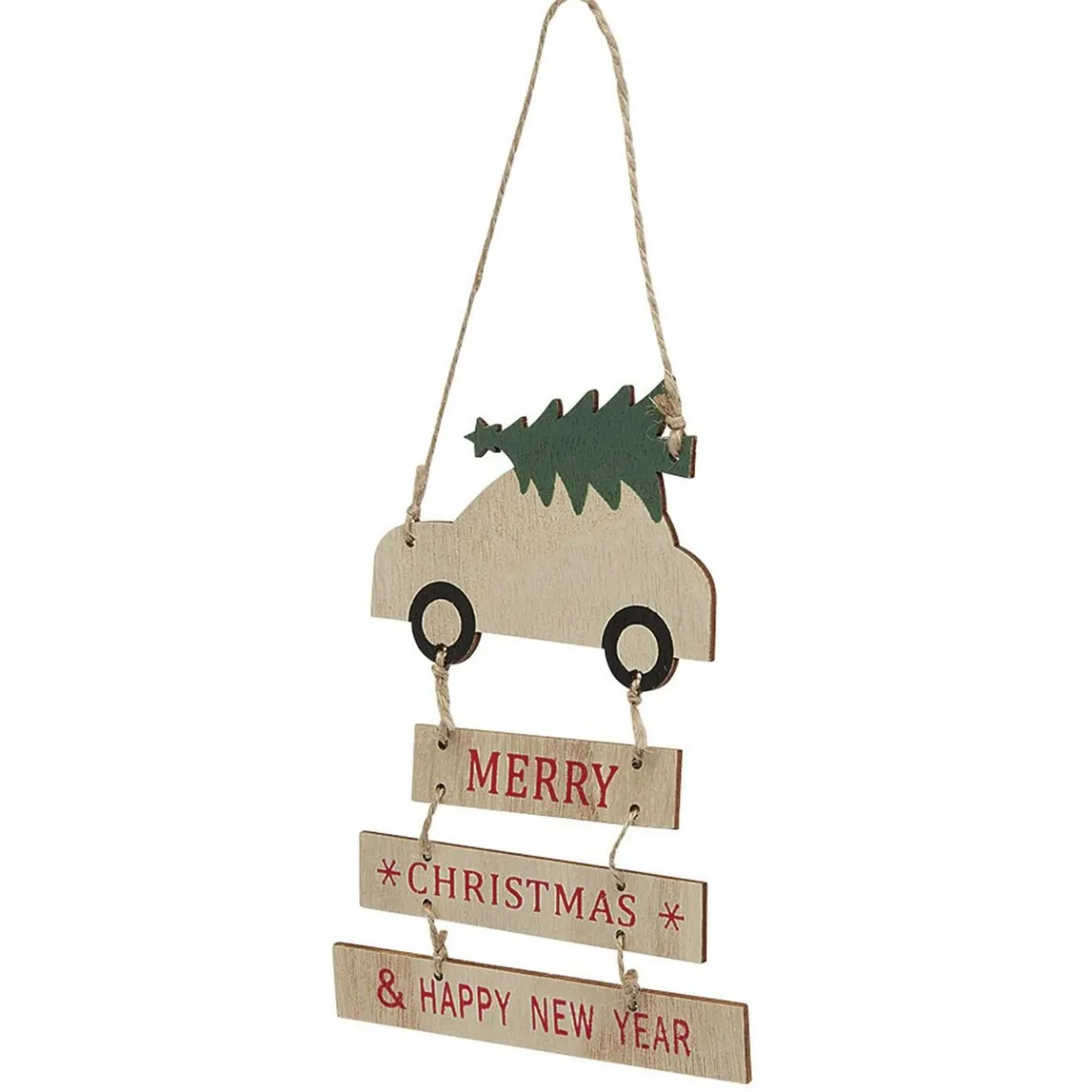 Supension Pancarte de Noël message Merry Christmas et Happy New Year-Gifi