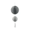 Suspension 2 boules avec pompon papier gris-Gifi Discount
