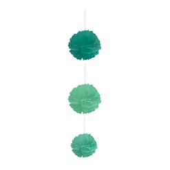 Suspension 3 boules chiffon en papier vert-Gifi Outlet
