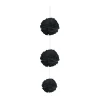 Suspension 3 boules chiffon en papier noir-Gifi Discount