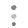 Suspension 3 boules chiffon en papier gris-Gifi