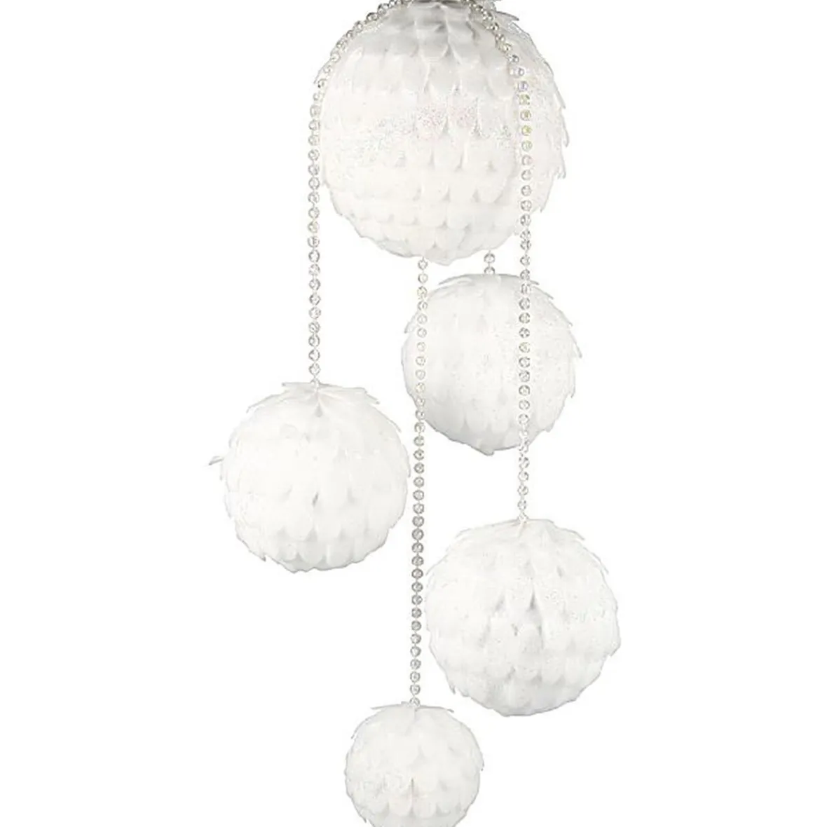 Suspension 5 boules de Noel blanches-Gifi Hot
