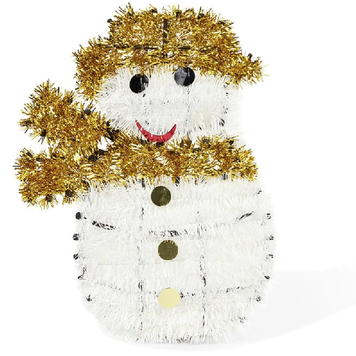 Suspension Bonhomme de neige blanc et doré-Gifi Discount