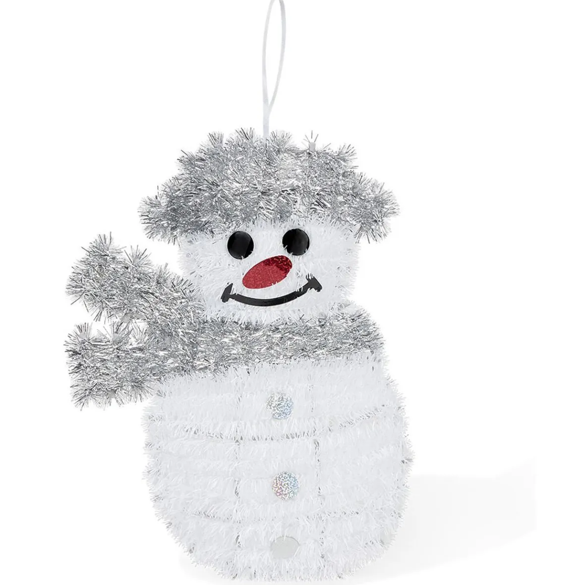 Suspension Bonhomme de neige blanc et doré-Gifi Discount