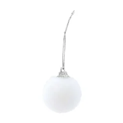 Suspension boule de Noël blanche et pomme de pin argentée x10-Gifi Hot