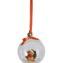 Suspension boule de Noël ouverte avec personnage déco vintage-Gifi Outlet