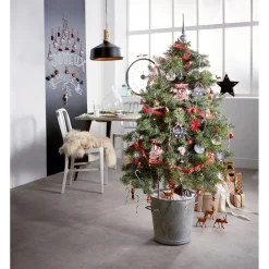Suspension boule de Noël ouverte avec personnage déco vintage-Gifi Outlet