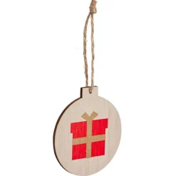 Suspension boule plate en bois Ø6cm - 3 modèles-Gifi Discount