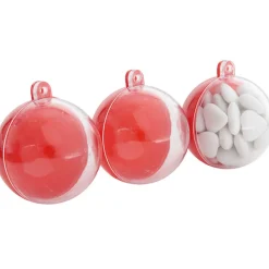 Suspension boule rouge et transparente x3-Gifi Clearance