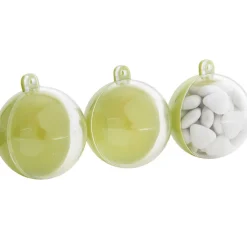 Suspension boule verte anis et transparente x3-Gifi Online