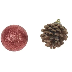 Suspension boules de Noël rouges et pommes de pin-Gifi Sale
