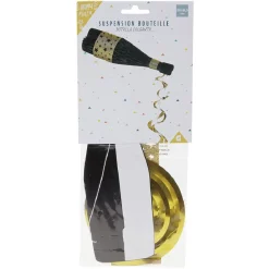 Suspension bouteille serpentin noir et doré-Gifi New