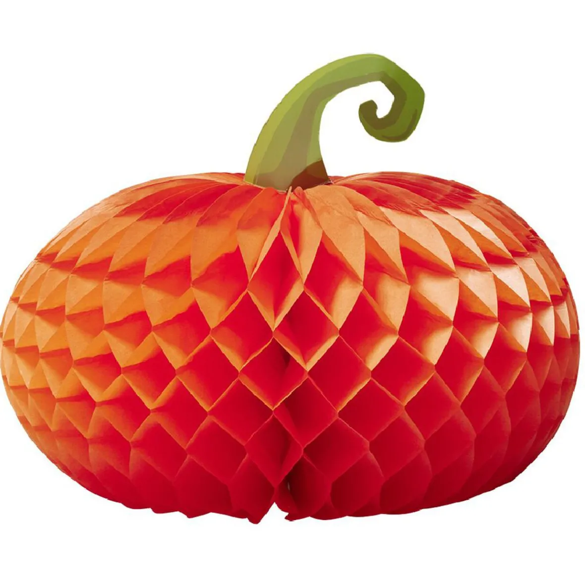 Suspension citrouille en papier orange et vert x3-Gifi Hot