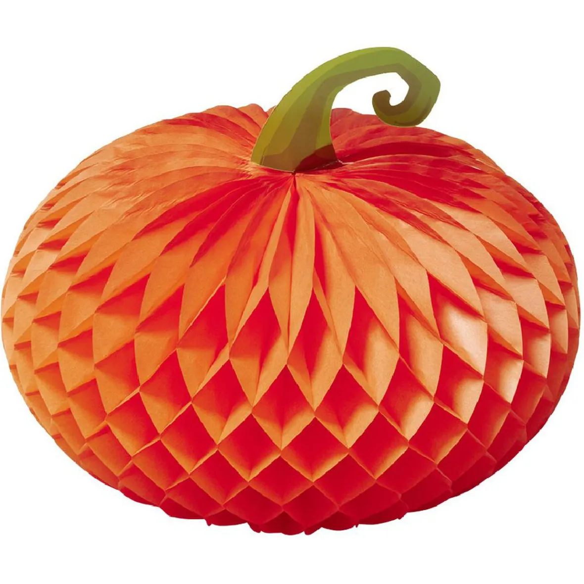 Suspension citrouille en papier orange et vert x3-Gifi Hot