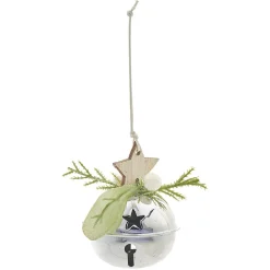 Suspension Clochette de Noël avec détails en bois et eucalyptus-Gifi Hot