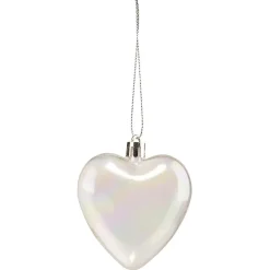 Suspension de Noël Coeur blanc et transparent H7cm X6-Gifi Discount