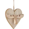 Suspension de Noël Coeur en mdf avec motif Tête de Renne-Gifi Outlet