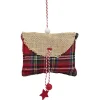 Suspension de Noël coussin forme enveloppe en jute et tartan-Gifi Sale