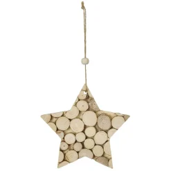 Suspension de Noël en bois naturel-Gifi Hot