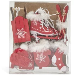 Suspension de Noël en bois style traditionnel x6-Gifi Best