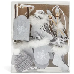 Suspension de Noël en bois style traditionnel x6-Gifi Best