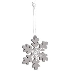 Suspension de Noël en bois forme flocon et renne x12-Gifi Online