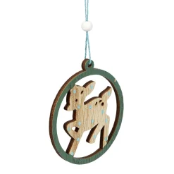 Suspension de Noël en bois Ange Étoile Renne Sapin naturel vert x24-Gifi Clearance