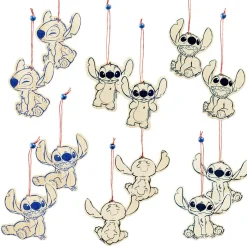 Suspension de Noël en bois Disney Stitch x12-Gifi Clearance