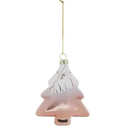 Suspension de Noël en verre doré effet enneigé-Gifi