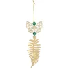 Suspension de Noël feuille et papillon doré-Gifi Online