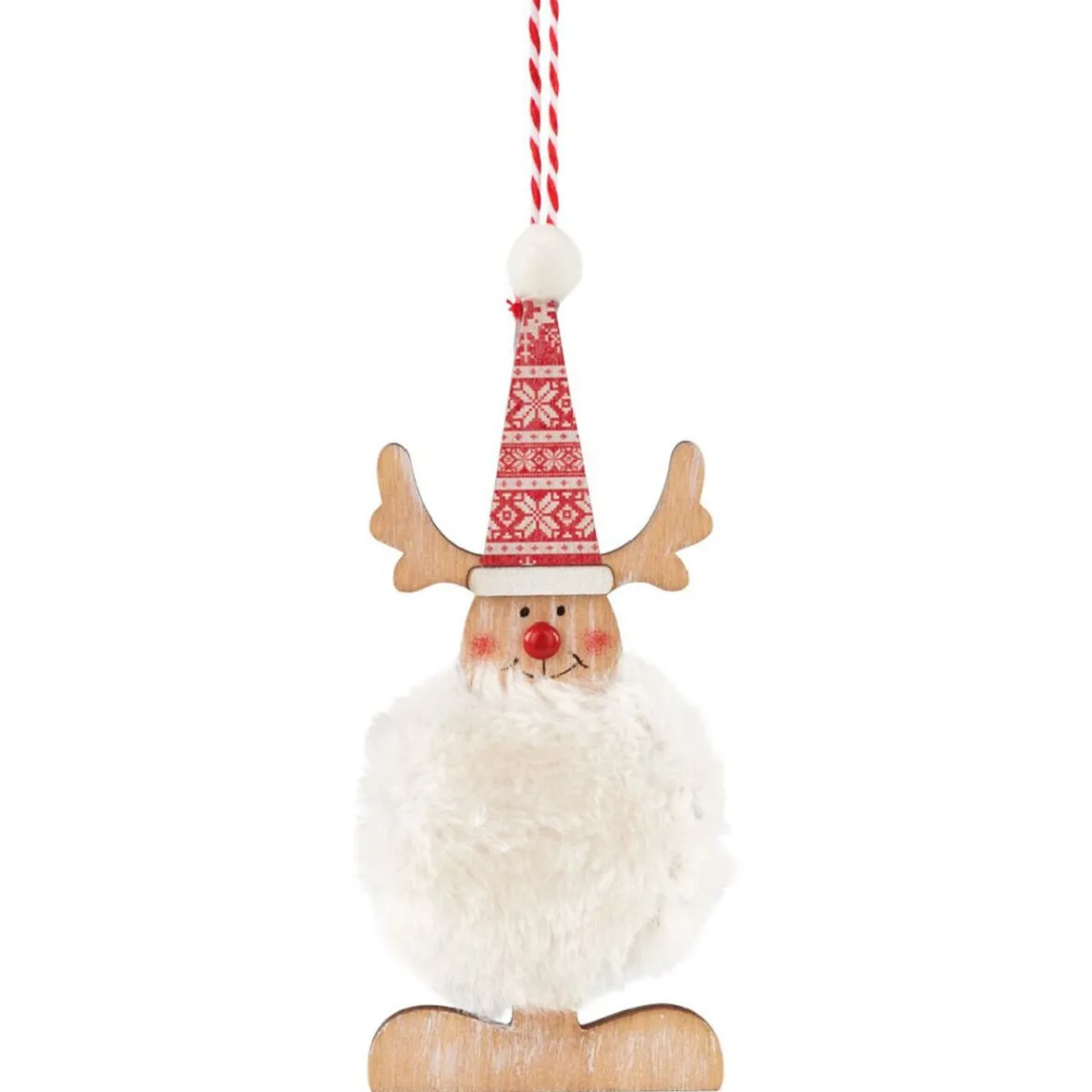 Suspension de Noël figurine avec fourrure-Gifi New