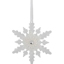 Suspension de Noël Flocon blanc transparent-Gifi Outlet