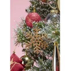 Suspension de Noël Flocon de neige noir ou doré-Gifi New